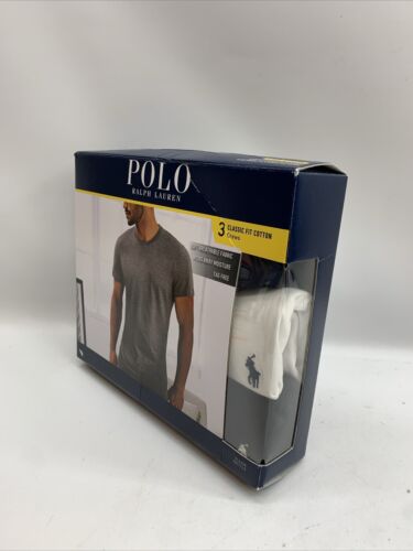 Polo Ralph Lauren Classic Fit Crewneck Undershirt L Blue Black White - 3 Pack