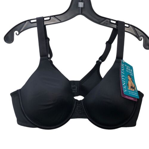 Vanity Fair Beautiful Benefits Contour Back Smoother Bra 76380 Size 40B Black