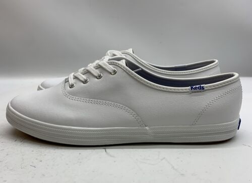 Woman's Sneakers Keds Champion Leather Sneaker Shoes White WH45750 Size 9.5 XW