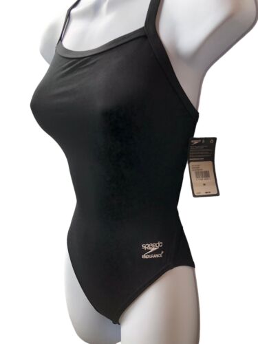 Speedo Women's 178913 Solid One Piece Swimsuit A577812927 Black/Black Size 26