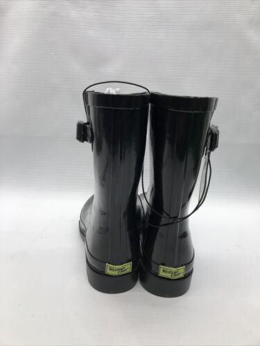 Western Chief Women's Solid Mid Rain Waterproof Boot Rubber Black Size 10 US