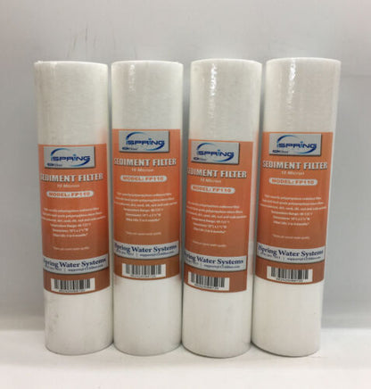 iSpring FP110 10 Micron 10"x2.5" Universal Sediment Filter Cartridge Lot Of 4