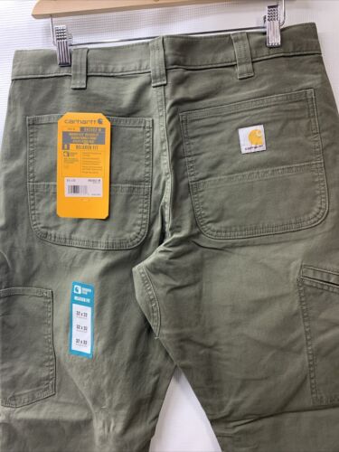 Carhartt Rugged Flex Relaxed  Canvas Double-Front Utility Work Pant 32x32 Green