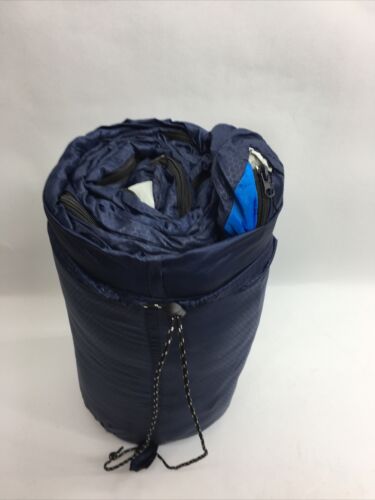 Jeaouia Sleeping Bag Navy Blue Anti tearing Polyester 3 Seasons Camping Hiking