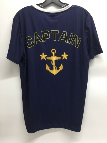 Vintage Single Stitch Large Marine Costume T-Shirt Zantac Promo Captain Large