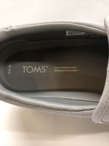 TOMS Mens Trvl Lite Slip on Sneaker Shoe Drizzle Grey Canvas Size 11.5US 44.5EU