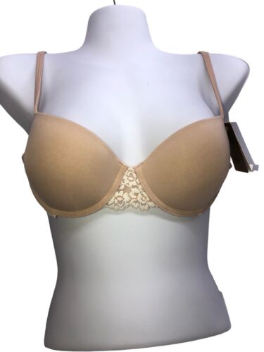 Wacoal Women's Beige Nylon Stretch Embrace Lace Petite Underwire Push Up Bra 34A