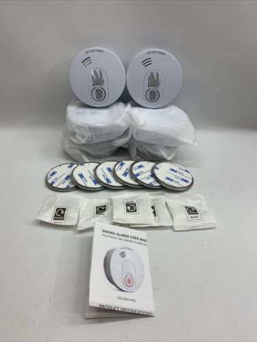 Siterwell Photoelectric Smoke Alarm Detector GS526A White for Bedroom - 6 Pack