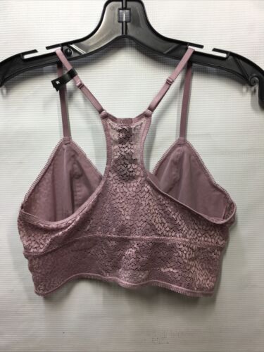 DKNY Modern Lace Longline Bralette Size Medium DK4021 Purple Racerback Opaque