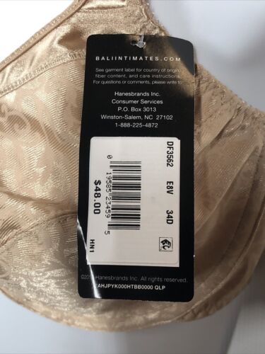 Bali Women's Satin Tracings Underwire Minimizer Bra DF3562 Opque Satin Size 34D