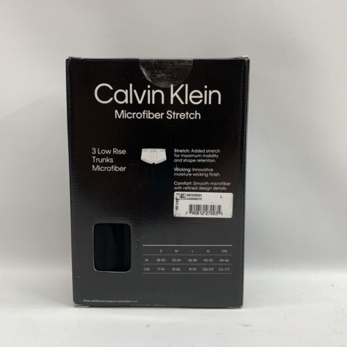 Calvin Klein Men's Smooth Microfiber Stretch Low Rise Trunk Black Large - 3 Pack