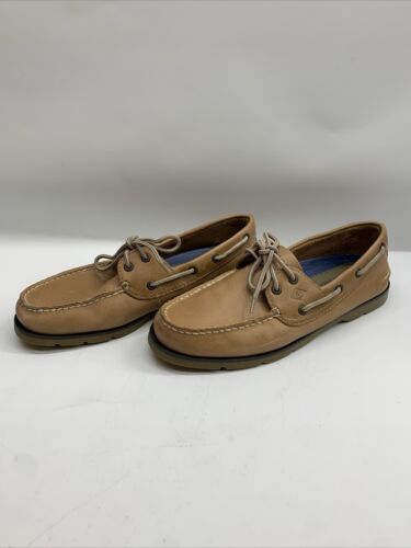 Sperry Top Sider Loafer Sahara 2-Eye Boat Shoes Tan Leather 0777894 Mens Sz 9M