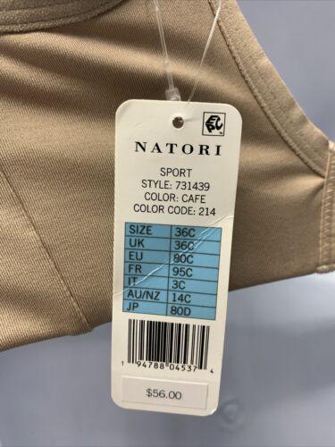 Natori Sports Bra 731439 Convertible COOLMAX High Impact Performance Size 36C