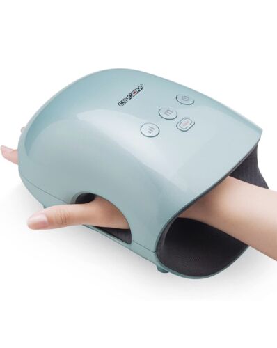 CINCOM Hand Massager Cordless with Heat and Compression Portable CM-026H-BU