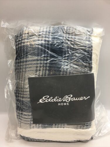 Eddie Bauer Nordic Plaid Sherpa Throw Blanket 50in x 70in Polyester Machine Wash