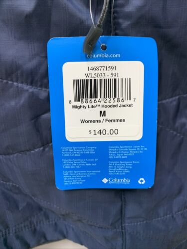 Columbia Woman’s Mighty Lite Hooded Omni Heat Jacket Size M Dark Blue WL5033-591