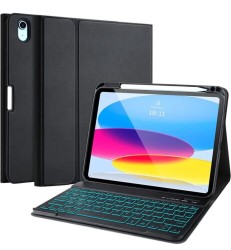 For iPad 10th Generation 10.9" 2022 Touchpad Keyboard Case with Pencil Holder US