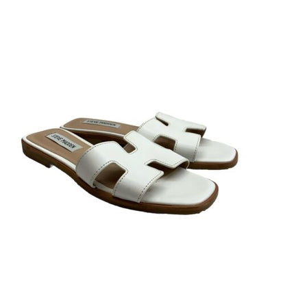 Steve Madden Haydn Women's Leather Sandals White US Women’s Size 6.5 Open Toe