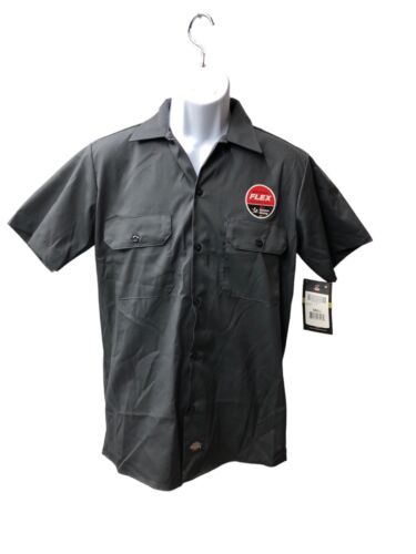 Dickies Men's Short-Sleeve Flex Work Shirt Slim Fit Size Small Charcoal Gray