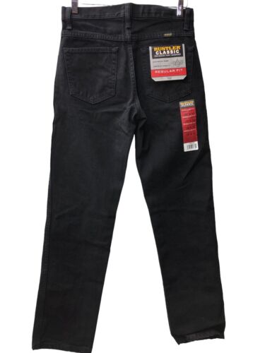 NWT Rustler Jeans Men's 29 X 32 Straight Leg Regular Fit Black Heavyweight Denim