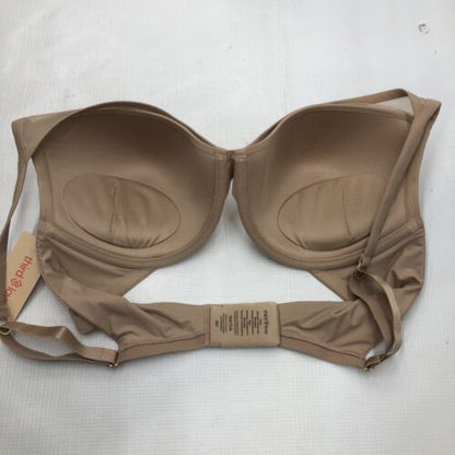 Thirdlove 24/7 Classic Uplift Plunge Bra Taupe Nude Mesh Opaque Underwired 36D