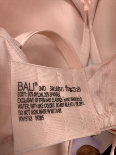 Bali Womens One Smooth U Smoothing & Concealing T-shirt Bra DF3W11 Size 34D Pink