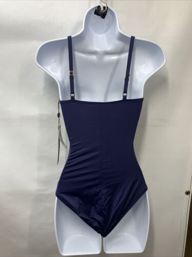 La Blanca LB0IG24 - Island Goddess Rouched One Piece SwimSuit, Indigo, Size 2