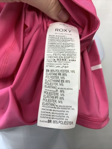 Roxy Whole Hearted Short Sleeve Rashguard Shirt Women's Size Large Shocking Pink