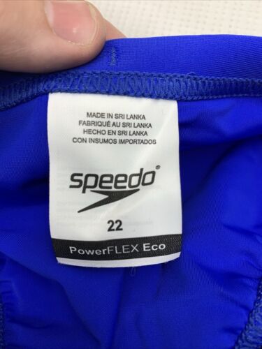 NWT Speedo SIZE 22Y Powerflex Eco Royal Blue Bikini Swim Brief Trunks Underwear