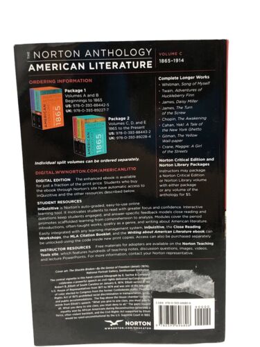 THE NORTON ANTHOLOGY OF AMERICAN LITERATURE 1865-1914 10th Edition by Robert L..