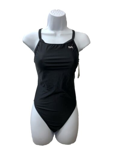 Tyr Women's Solid Diamondback Swimsuit One Piece DSOL1A Swimwear Size 34 Black