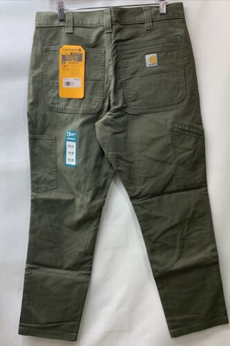 Carhartt Rugged Flex Relaxed  Canvas Double-Front Utility Work Pant 32x32 Green