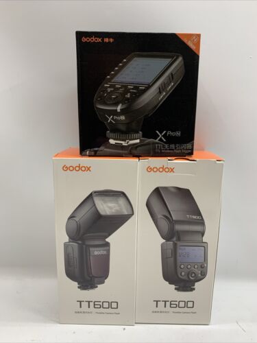 Godox TT600-2pc 2.4G HSS Camera Flash Speedlite Xpro-N Transmitter For Nikon Cam