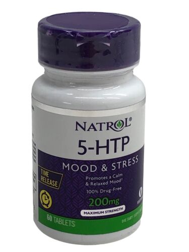 Natrol 5-HTP Time Release Tablets 200mg Promote Calm & Relaxed Mood - 60 Tablet