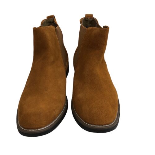 Bruno Marc Urban 06 Men’s Suede Leather Chelsea Boots Pull-on US 12 Camel Brown