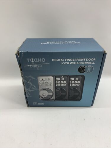 Teeho TD002C Digital Fingerprint Keypad Deadbolt With Doorbell Satin Nickel