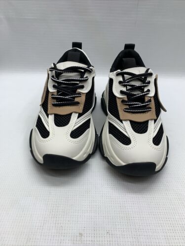 Steve Madden Women’s Possession Sneaker Platform Shoes Beige POSS03S1 Size 7