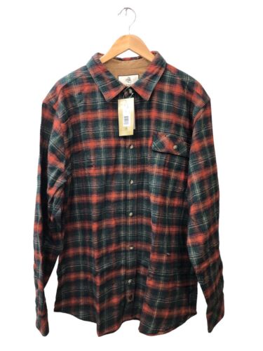 Legendary Whitetails Buck Camp Flannels Redwood Plaid Shirt Long Sleeve Size XL