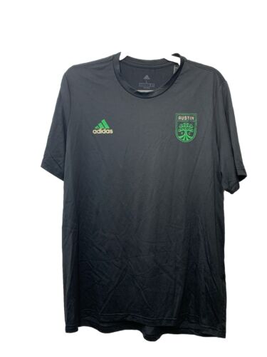 adidas Men's Austin Fc Short Sleeve Pre-Game T-Shirt Size Large Black Crew Neck