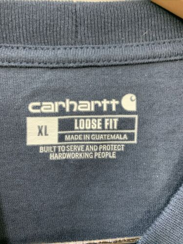 CARHARTT K126-NVY XLG REG Long Sleeve T-Shirt Navy Blue Loose Size XL TK0126-M