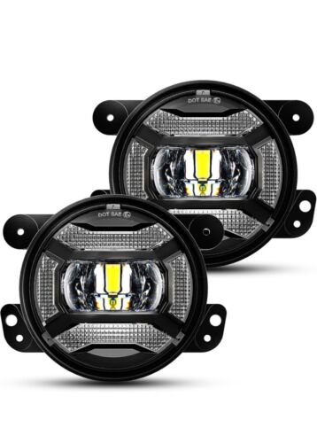 Pair 4 Inch LED Fog Lights Lamp for Jeep Wrangler JK TJ LJ Dodge Journey Charger