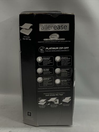 AllerEase Platinum Zip-Off Top Mattress Protector Full WaterProof Luxurious Plus