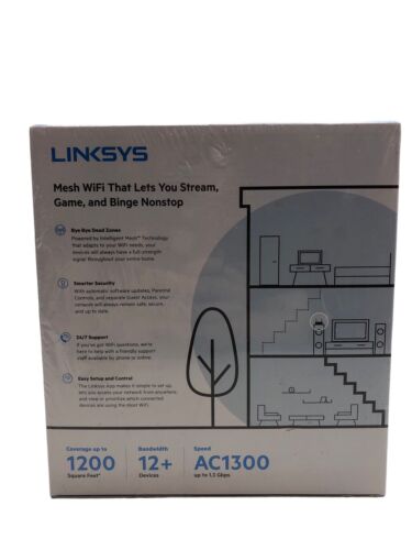 Linksys Mesh Wifi 5 Router Dual-Band 1,200 Sq. ft Coverage Supports Guest MR6350