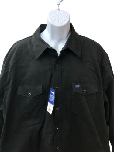 Wrangler Men's Premium Performance Advanced Comfort Workshirt Black Size 4XL