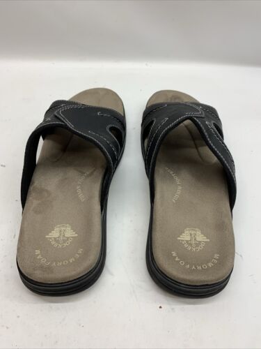 Men's Slide Sandals Dockers Sunland Black Size 11 M Casual 90-21394 Open Toe