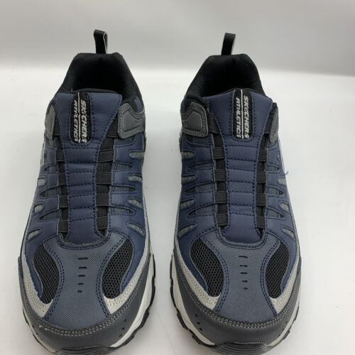 Skechers MEN AFTER BURN Extra Wide Width 51866 Navy Grey Size 10 Lace-up Shoes