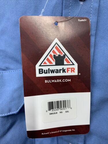 Bulwark Flame Resistant 7 oz CoolTouch 2 Dress Uniform Shirt Light Blue Size XXL