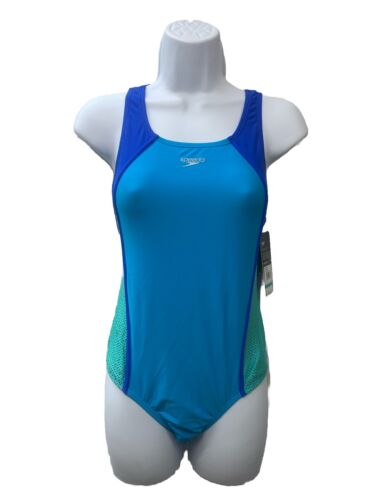 Speedo Womens One Piese Blue/green Swimsuit Teen Size 16 Swimwear 87714001462