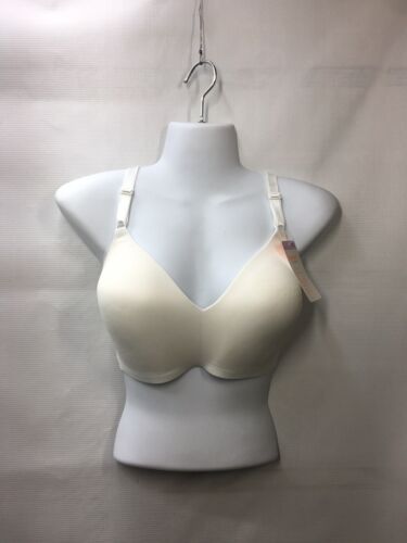 Warner's No Side Effects Wirefree Bra 1056 Extra Side-Smoothing Panels White 38D