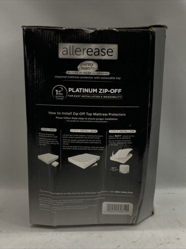 AllerEase Platinum Zip-Off Top Mattress Protector Full WaterProof Luxurious Plus